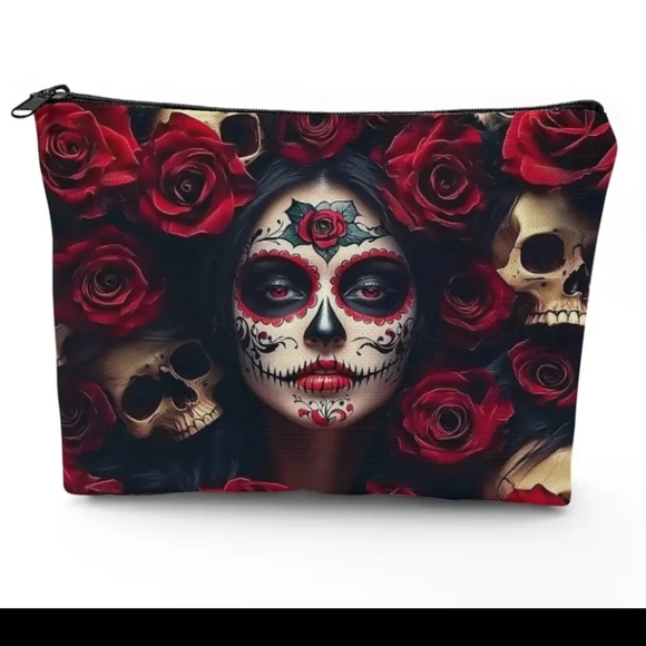 None Handbags - Day of the Dead Themed Cosmetic Bag